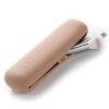 FERYES Large Travel Makeup Brush Holder, Magnetic Anti-Fall Out Silicon Portable Cosmetic Face Brushes Holder, Soft and Sleek Makeup Tools Organizer for Travel- Khaki