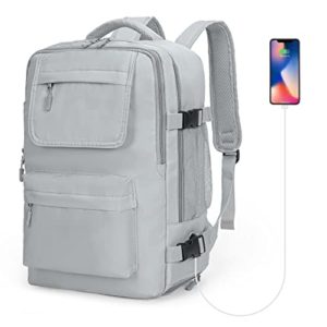 Large Travel Backpack Women,Carry on Backpack Weekend Cabin Size Underseat Hand Luggage Rucksack Bags Casual Daypack for School Hiking Fit for 14 Inch Laptop with Shoes Compartmen