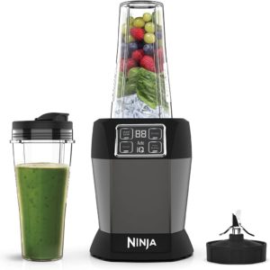 Ninja Blender with Auto-iQ [BN495UK] 1000 W, 2 x 700 ml Cups, Black/Silver