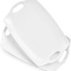 Serving Tray With Handles Large Rectangle Serving Platter For Entertainment, Party, Display, 16 inch Porcelain Platters, Set of 2, White