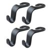 Wislter 4 Pack Car Seat Headrest Hook Car Purse Hook for All Vehicle Car Handbag Clothes Coats Grocery Bags, Black