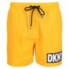 DKNY Men's Swim Trunks Yellow, Nylon Quick Dry Adult Shorts Swimwear, L
