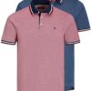 Jack & Jones Mens JJEPaulos Short Sleeve 2 Pack Soft Feel Polo Shirt