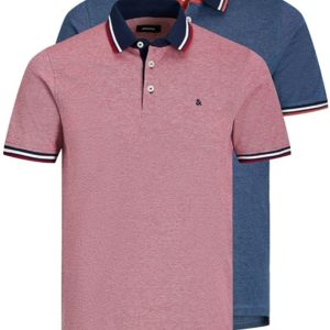 Jack & Jones Mens JJEPaulos Short Sleeve 2 Pack Soft Feel Polo Shirt