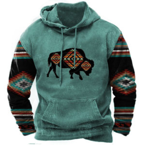 Men's Western Aztec Sweatshirts Pullover Ethnic Print Graphic Hoodies