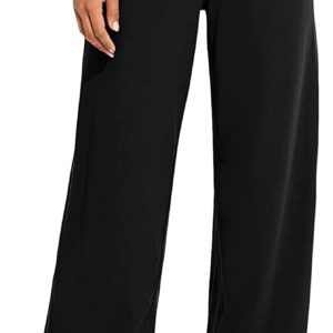 Promover Women's Activewear Trousers Straight Wide Leg with Pockets Yoga Pants Stretch Work Tracksuit Bottoms Gym Running Joggers Fall Winter Causal Pants Tummy Control Lounge Pants