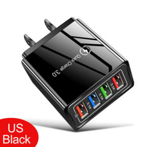 4 Port USB Home Wall Fast Charger QC 3.0 for Cell Phone iPhone Samsung Android