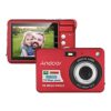 Andoer Digital Camera, 18M 720P HD Camera Digital Video Camcorder with 2 Batteries 8X Digital Zoom Anti-Shake 2.7 Inch LCD Camera for Adults/Seniors/Children/Teens-Red