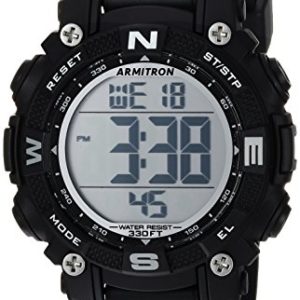 Armitron Sport Unisex Digital Chronograph Resin Strap Watch, 45/7099, Black, Digital