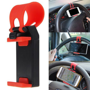 Car Steering Wheel Cell Phone Holder GPS Bracket Universal Auto Kit Accessories
