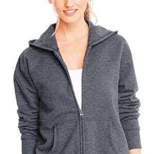 Hanes Women's Full Zip EcoSmart Fleece Hoodie - - Large