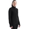 Icebreaker Merino Women's Men's Quantum Iii Long Sleeve Wool Athletic Full Zip Sweater Sweatshirt, Black, Medium