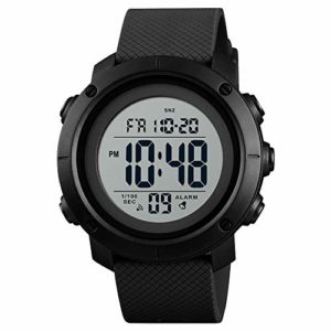 L LAVAREDO Mens Watch,Digital Sports Watch Waterproof Military Outdoor Black Large Face Watch for Men with Stopwatch LED Back Ligh/Alarm/Date Wrist Watches., BlackWhite, Digital
