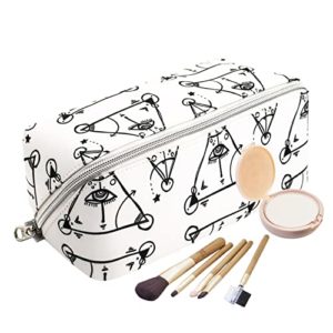 Make Up Bag Small Makeup Bag Small Makeup Bag for Handbag PU Travel Cosmetic Bag Multifunctional Waterproof Toiletry Bag Portable Make Up Organizer White