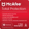 McAfee Total Protection 2023 | 10 Devices | Antivirus Internet Security Software | VPN, Password Manager | 1 Year Subscription | Activation Code by email