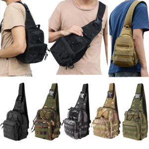 Men Backpack Tactical Sling Bag Chest Shoulder Fanny Pack Cross Body Molle Pouch