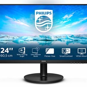 PHILIPS 241V8LA- 24 Inch FHD Monitor, 75Hz, 4ms, VA, Speakers LowBlue, Flickerfree (1920 x 1080, 250 cd/m², HDMI/VGA)