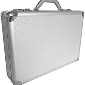 Pro Aluminium Large Deep Executive Laptop Padded Briefcase Attache Case Silver