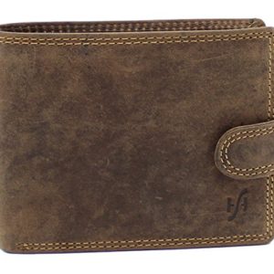 STARHIDE Handmade Wallets for Men UK | Genuine Distressed Hunter Leather | RFID Blocking Notecase Wallet | Coins and Id Card Holder | 710 Brown