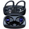 Wireless Earbuds Bluetooth Headphones 48hrs Play Back Sport Earphones with LED Display Over-Ear Buds with Earhooks Built-in Mic Headset for Workout Black BMANI-VEAT00L