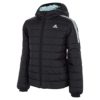 Adidas Girls' Classic Puffer Jacket, Black With Green, M(10/12)