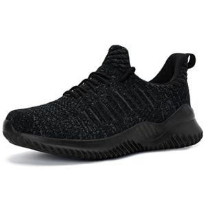 Akk Womens Tennis Shoes - Women Memory Foam Walking Shoes Lightweight Breathable Athletic Running Gym Workout Sneakers, Mix Black, 4.5 UK