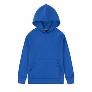 ALAVIKING Kids Soft Brushed Fleece Sport Pullover Hoodie Boys and Girls Casual Hooded Sweatshirt 3-12 Years - Blue - 9-10 Years