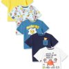 Amazon Essentials Boys' Short-Sleeved T-Shirt Tops (Previously Spotted Zebra), Pack of 5, Fun Food, 2 Years