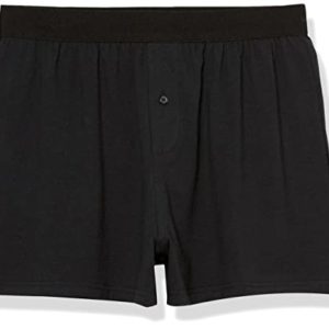 Amazon Essentials Men's Cotton Jersey Boxer Short (Available in Big & Tall), Pack of 5, Black, M