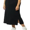 Amazon Essentials Women's Pull-on Knit Midi Skirt (Available in Plus Sizes), Black, S