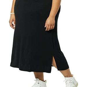 Amazon Essentials Women's Pull-on Knit Midi Skirt (Available in Plus Sizes), Black, S