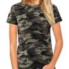 Beluring Women T Shirt Short/Long Sleeve Crew Neck Tee Tops Blouse, Model D:army Green Camo, M
