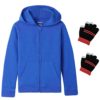Bienzoe Girl's Anti-Pilling Soft Fleece Zip-Up School Uniform Hoodie Blue 6