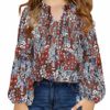 blibean Girl Flower Bell Sleeve Blouse Floral Fall Tops 4-13 Years, A Multicolor, 10-11 Years