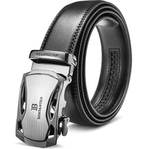 BOSTANTEN Men's Leather Ratchet Dress Belt with Automatic Sliding Buckle Belts