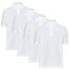 Bratatatmania Kids School Plain Polo Shirts - Pack of 4 Boys and Girls Short Sleeve 100% Cotton Plain Polo Neck T Shirt Ideal for PE and School Uniform White
