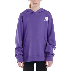 Carhartt girls Knit Long Sleeve Hoodedneck Sweatshirt, Ultra Violet, 6 Plus