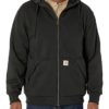 Carhartt Men's Rain Defender Loose Fit Midweight Thermal-Lined Full-Zip Sweatshirt, Black, L Big Tall