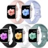 CeMiKa 5 Pack Straps Compatible for Apple Watch Strap 41mm 38mm 40mm 42mm 44mm 45mm 49mm, Soft Silicone Sport Strap for iWatch Strap Series 8 7 6 5 4 3 2 1 SE Ultra, Women Men, 38mm/40mm/41mm-S/M