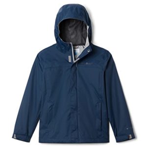 Columbia Boys' Watertight Jacket, Waterproof & Breathable Rain, Dark Mountain, XS