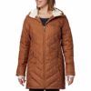 Columbia Women's Standard Heavenly Long Hooded Jacket, Camel Brown, X-Small