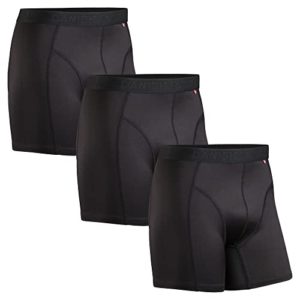 DANISH ENDURANCE Men's Sports Trunks, Breathable, Soft, Quick Dry, 3 Pack, Black, Large