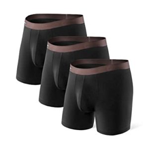 DAVID ARCHY Men's Boxer Briefs Bamboo Rayon with 3D Pouch Ultra Soft and Breathable Fitted Underwear 3 Pack , Black , M