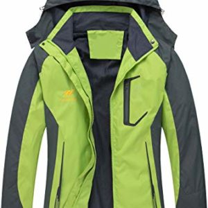 Diamond Candy Women's Waterproof Jacket Outdoor Hooded Raincoat for Hiking Skiing Trekking Travelling Windbreaker Mountaineering Green(vert)