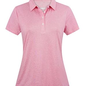 EKLENTSON Ladies Short Sleeve Polo Shirts Lady-Fit Shirt Sports T Shirt Lightweight Breathable Golf Polo Tee Shirts Pink,XXL