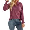 Essentials Women's Classic-fit Short-Sleeve Crewneck T-Shirt Loose Summer Tops Womens Summer Tops UK Christmas Jumper Wine