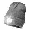 Etsfmoa Unisex Beanie Hat Light, Gifts for dad,Gadgets Gift for Men and Women USB Rechargeable Winter Knit Lighted Headlight Hats Headlamp Torch Skull Cap (Grey)