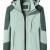 FEOYA Women's Waterproof Windproof Hiking Jacket Outdoor Hooded Windbreaker Water Resistant Camping Coat Stand Collar Lightweight Rain Jacket with Zipper Pockets Detachable Hood Spring Mint Green M