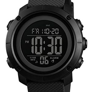 findtime Men's Digital Sports Watch Stopwatch Alarm Waterproof Wrist Watches for Men LED Tactical Dual Time Zone Display Electronic Outdoor Watch