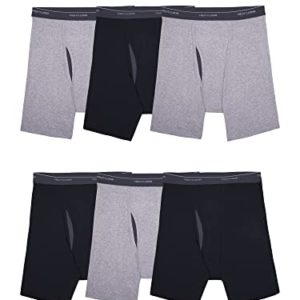 Fruit of the Loom Men's Coolzone (Assorted Colors) Boxer Briefs, 6 Pack - Black/Gray, XL UK